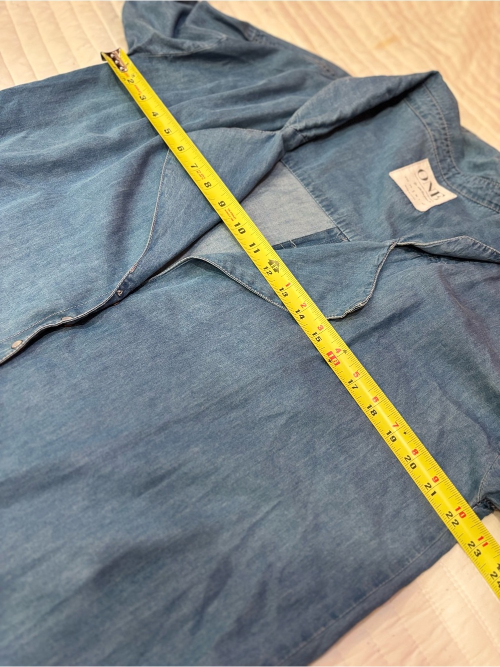 ONE by One Teaspoon Denim Shirt Dress Light Wash Relaxed Oversized Midi Small - Picture 9 of 11